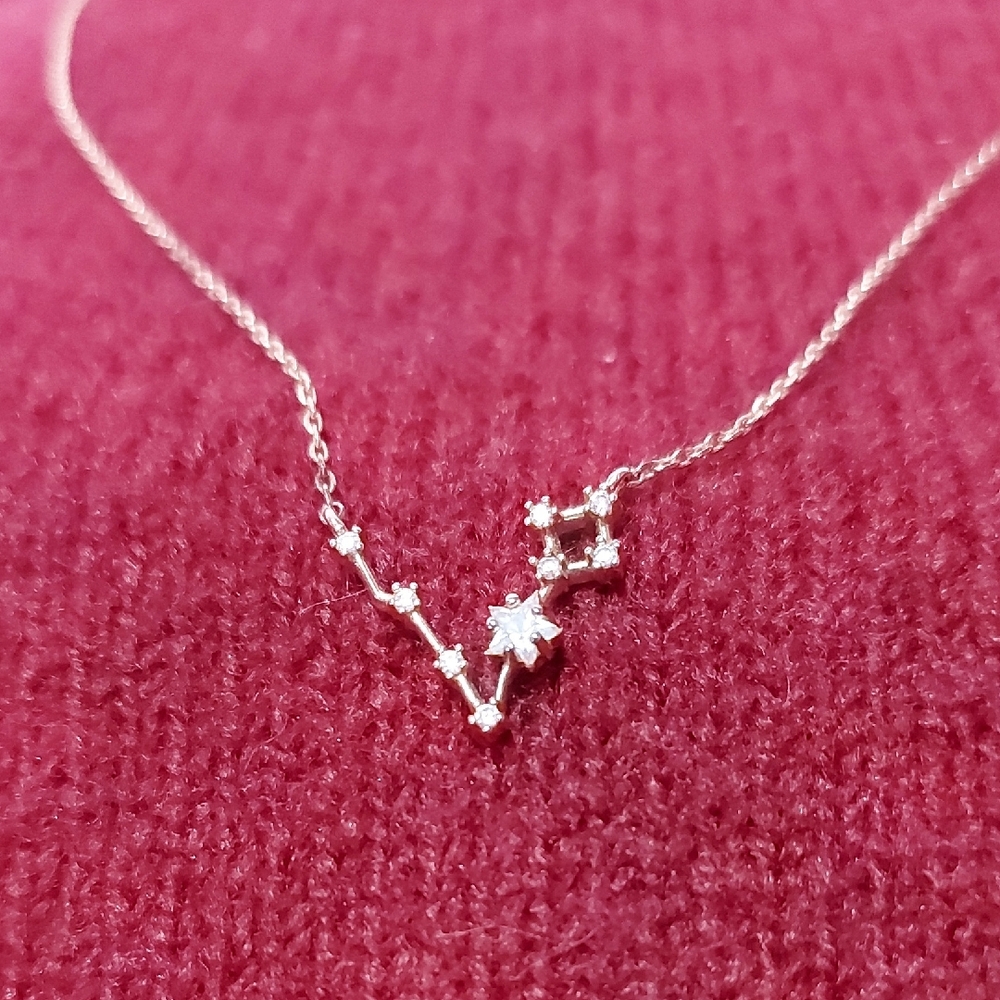 ($5 START!) Gold Tone Constellation "Picses" Necklace